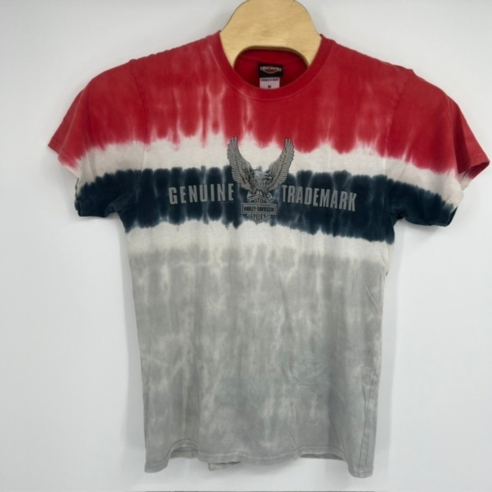 Harley-Davidson Men's Medium Red & Grey Tie Dye T-Shirt Abernathys Union City TN